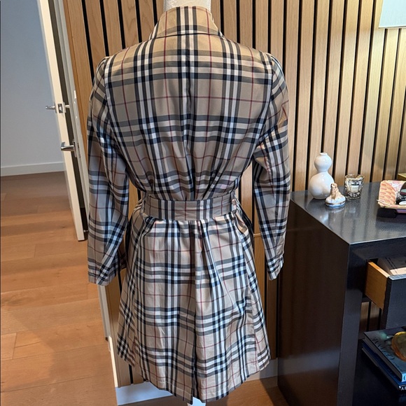 Burberry Beige and black Checkered Trench Coat - Picture 3 of 10